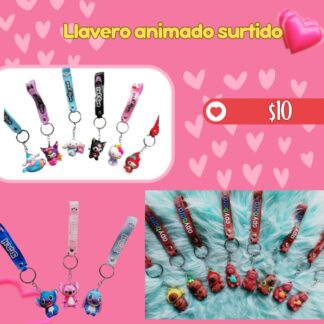 Llavero animado surtido $10 pieza $96 docena surtida