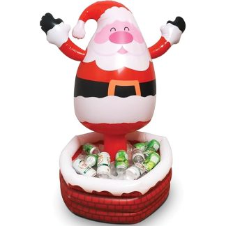 Inflable de santa con compartimentos para bebidas