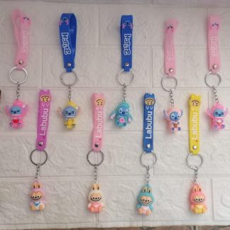 Llaveros Labubu y Stich