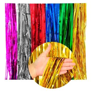 Cortina metálica para fiesta $12 pz $10 por docena