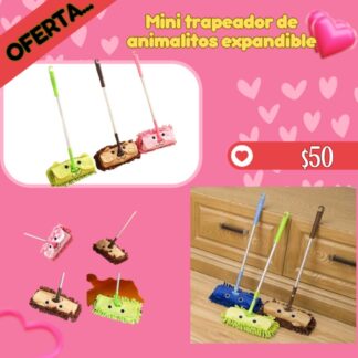 Mini trapeador de animalitos expandible