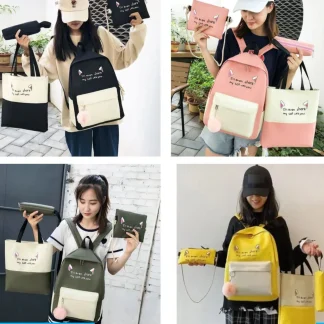 Mochila Combo 4 piezas (amarillo)