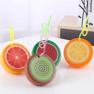 MD207 Tazas con forma de rebanadas de fruta Incluye popote $38