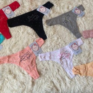 X2315 Calzon tipo tanga de moñitos
