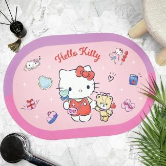 Tapete ovalado de hello Kitty $35pz $30 por docena