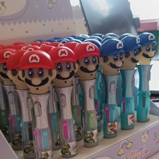 Pluma 4 tintas MARIO BROS CON LUZ ($15pz o $13dcn)