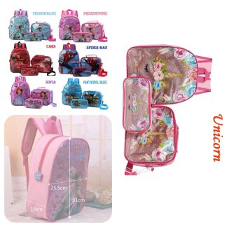 Trio de mochila animada