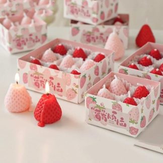 Cajita de velas en forma de fresa
