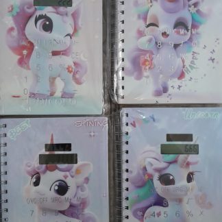 Libreta con Calculadora solar 12x 17.5 cm (UNICORNIO)