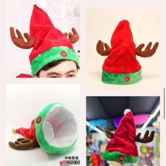 Gorro navideño con luz y sonido