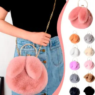 Bolsa De Peluche Tipo Orejitas De Conejo