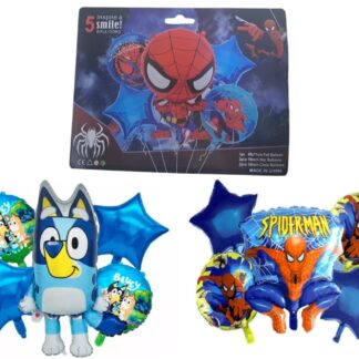 Set de globos de personajes de 5 piezas  $25 pz $20 apartir de 6 pzs