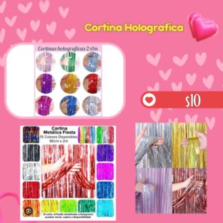 Cortina holografica y glitter  $12(surtida)