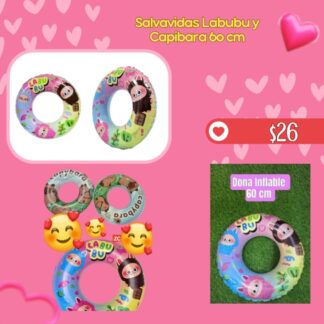 Salvavidas Labubu y Capibara 60 cm