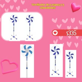 Ventilador de 5 aspas , 3 velocidades