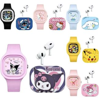 Airpods y reloj de manecillas