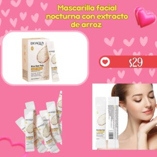 Mascarilla facial nocturna con extracto de arroz
