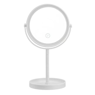 Espejo con luz led giratorio