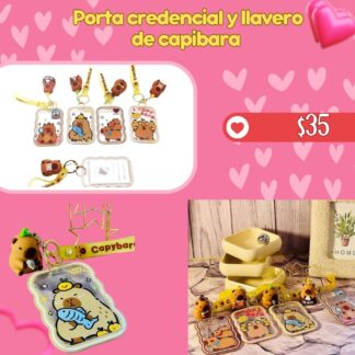 Porta credencial y llavero de capibara