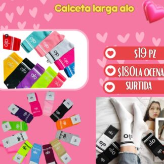 Calceta larga alo  $19 pz $180 la docena surtida