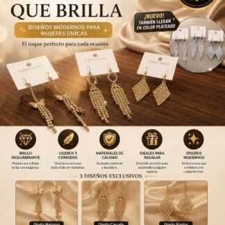 Aretes Largos DORADOS Y PLATEADOS